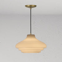 Corston Brookfield hängende Medium-Deckenleuchte Opalglas - Antikes Messing