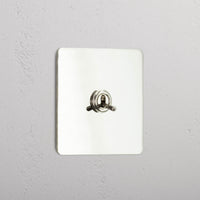 Corston-Kipphebelschalter 1x in Einfachrahmen – Poliertes Nickel