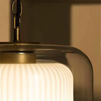 Corston Windsor große hängende Deckenleuchte Opalglas - Antikes Messing