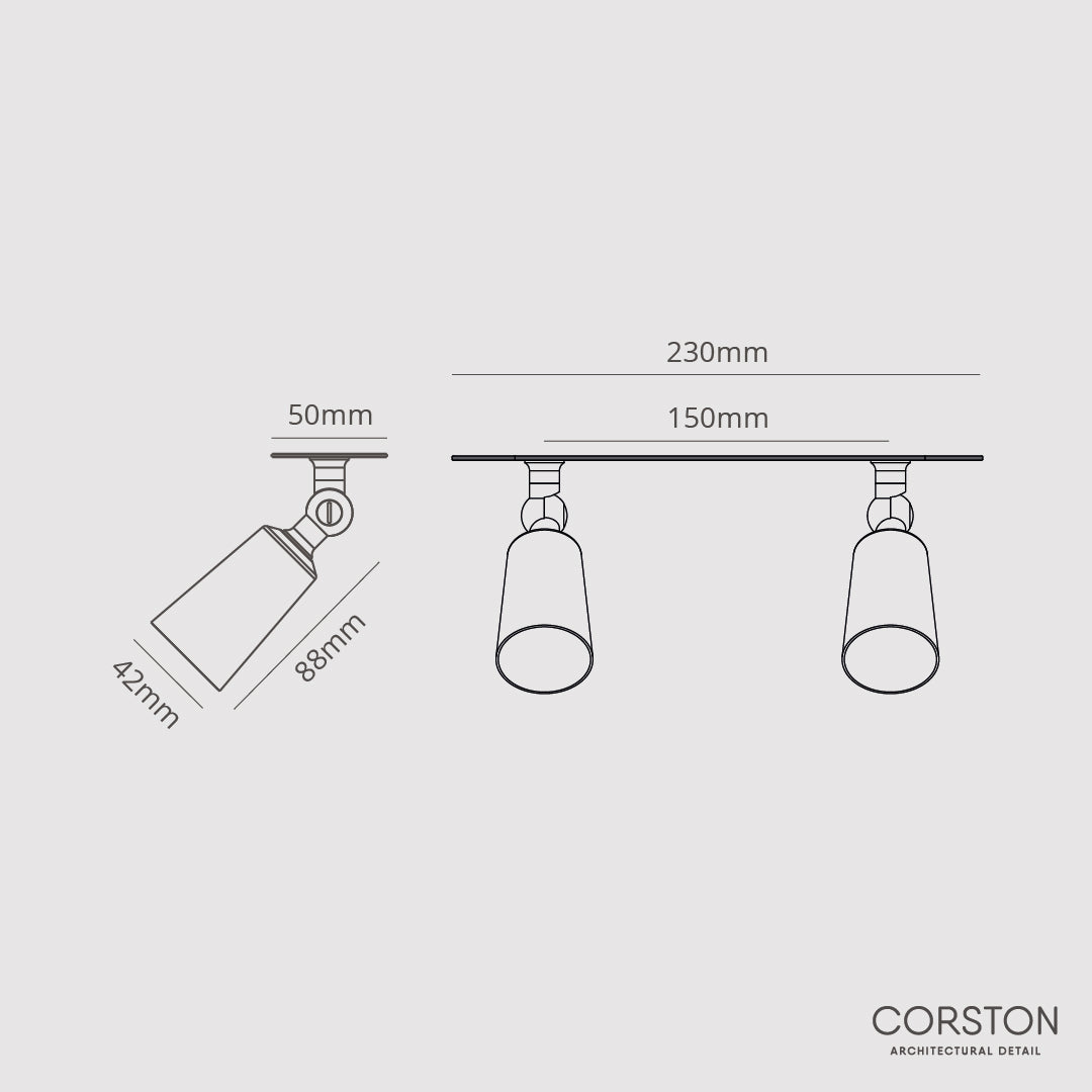 Perryn kleiner Doppelstrahler (35 mm) – Antikes Messing