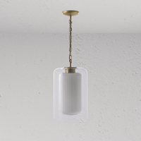 Corston Windsor hängende Medium-Deckenleuchte Opalglas - Antikes Messing