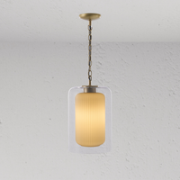 Corston Windsor hängende Medium-Deckenleuchte Opalglas - Antikes Messing