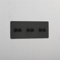 Corston-Kipphebelschalter 6x in Dreifachrahmen – Bronze