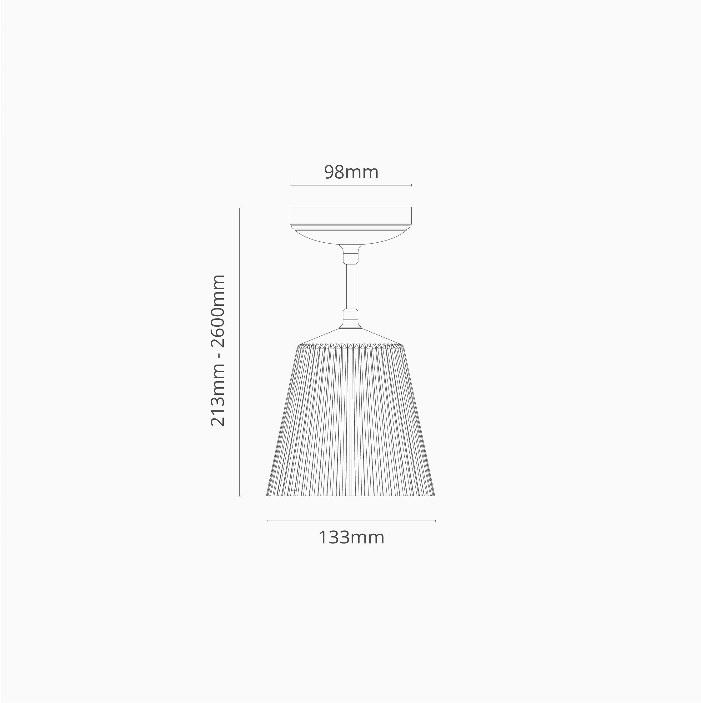 Richmond hängende Medium-Deckenleuchte geriffeltes Glas – Antikes Messing