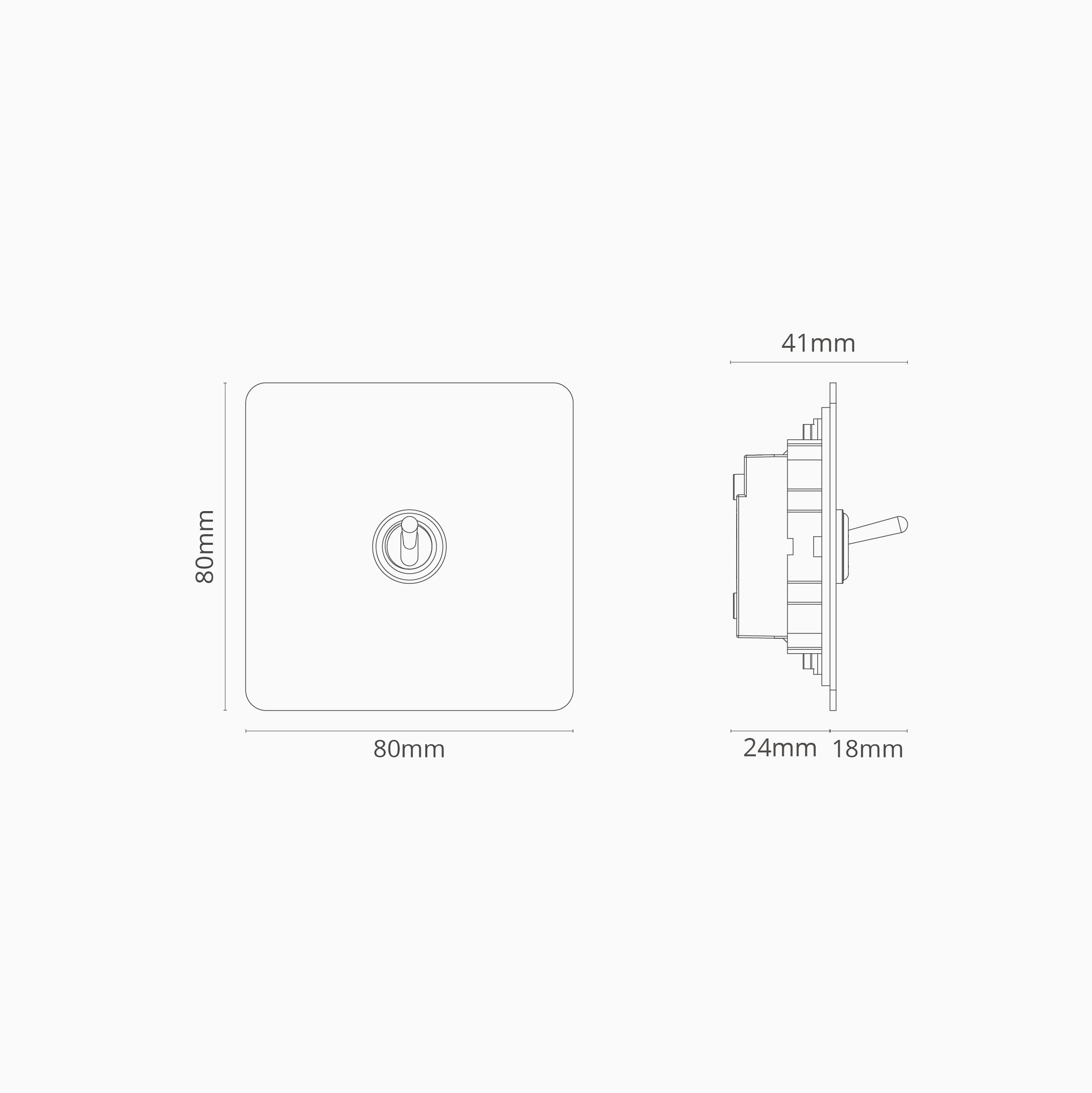 Corston-Kipphebelschalter 1x in Einfachrahmen – Poliertes Nickel