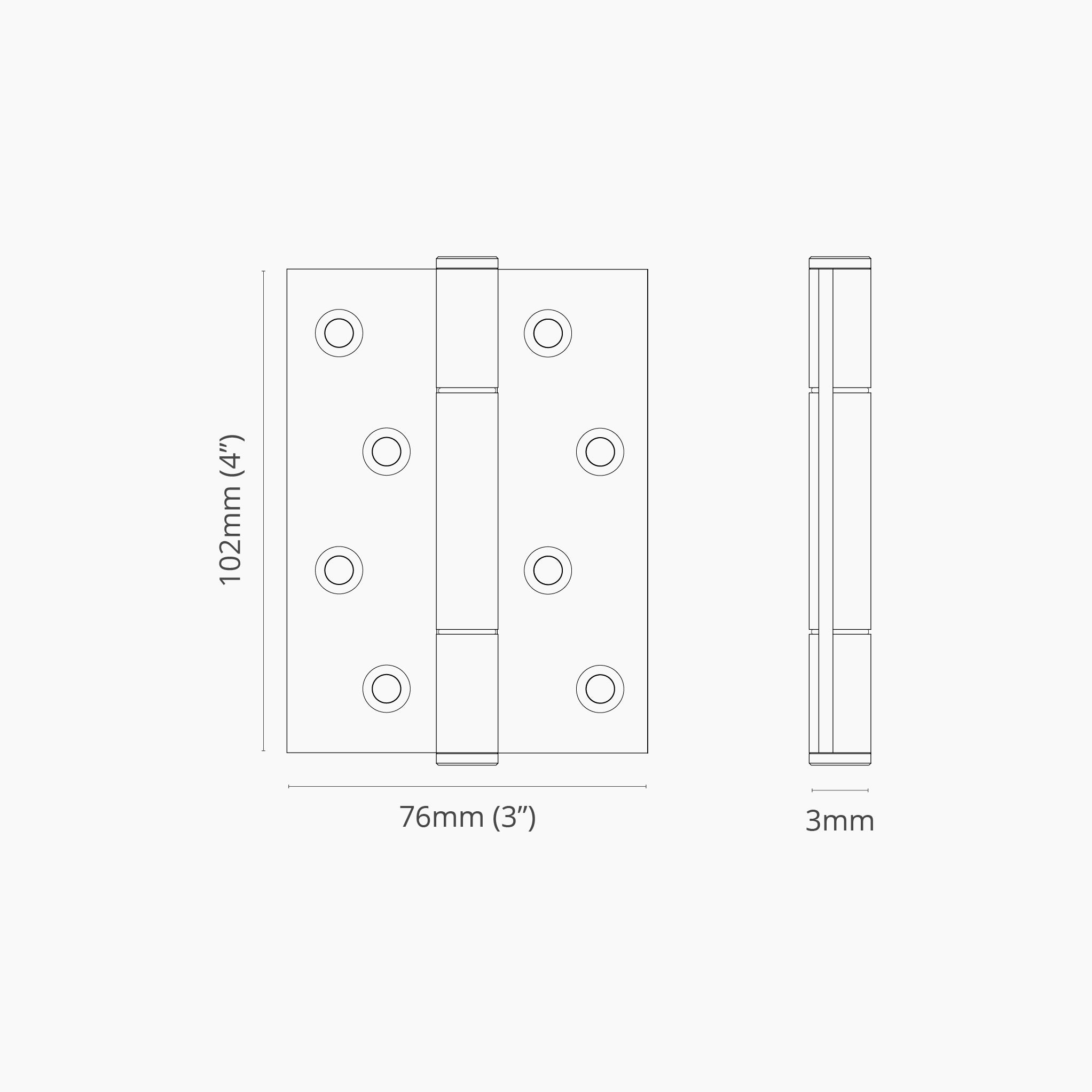 Corston-Hazel Türscharnier 2x FR 60 – Antikes Messing