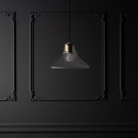 Corston Hammersmith hängende Medium-Deckenleuchte geriffeltes Glas - Antikes Messing