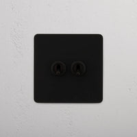 Corston-Kipphebelschalter 2x in Einfachrahmen – Bronze