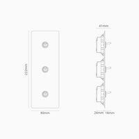 Corston-Kipphebelschalter 3x in vertikalem Dreifachrahmen – Antikes Messing