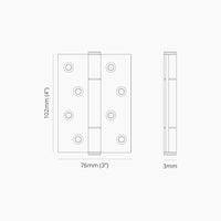 Corston-Hazel Türscharnier 2x FR 60 – Poliertes Nickel