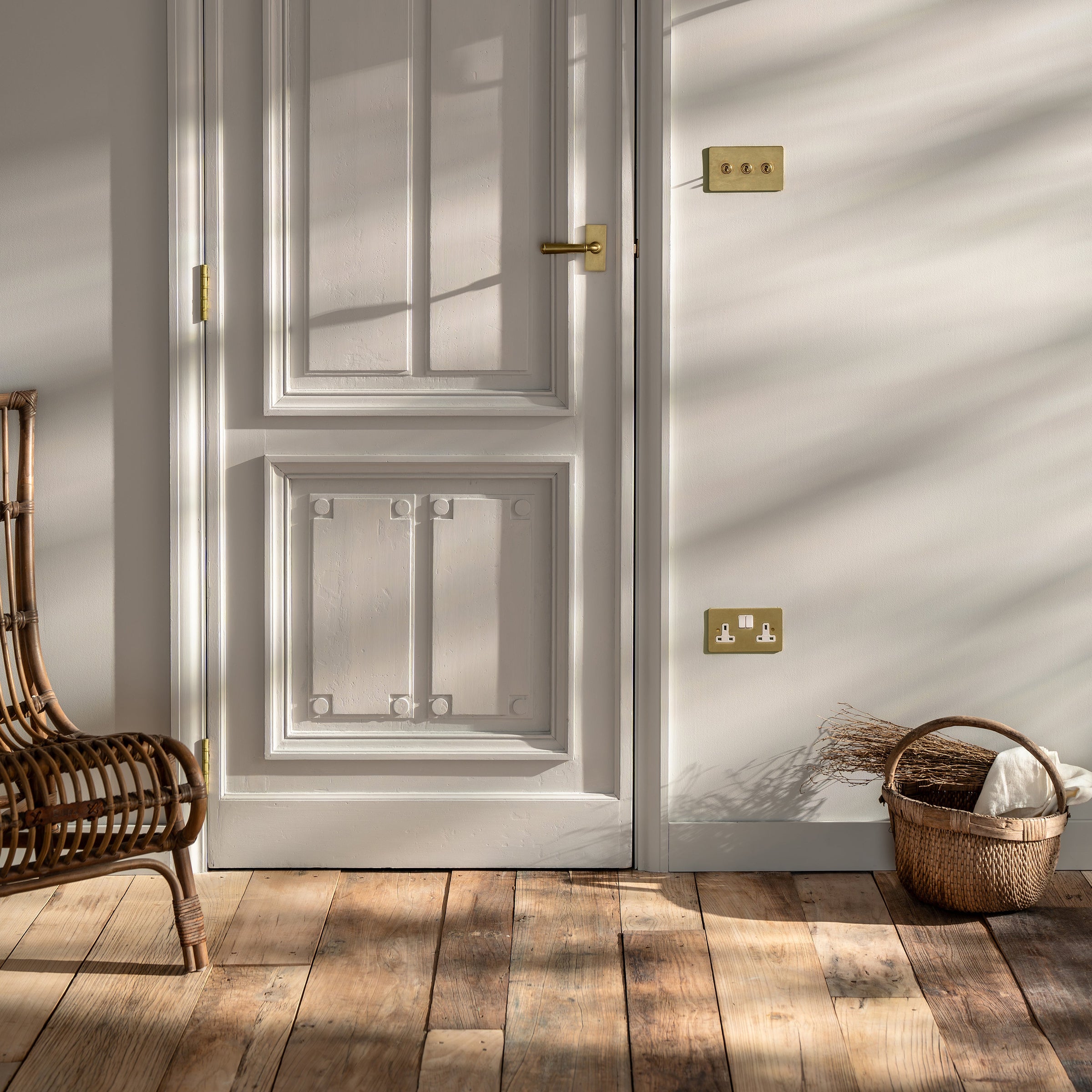 Corston-Curtis Türscharnier 2x – Antikes Messing