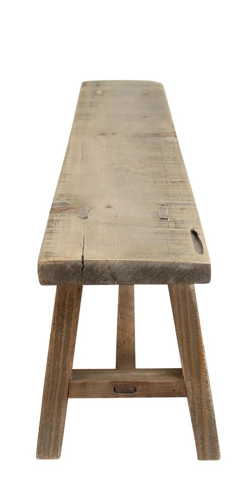Holzbänkchen aus recyceltem Holz – Rustikale Deko-Bank 75 × 15 × 28 cm