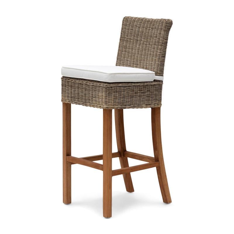 Rustic Rattan Barhocker, 2er Set