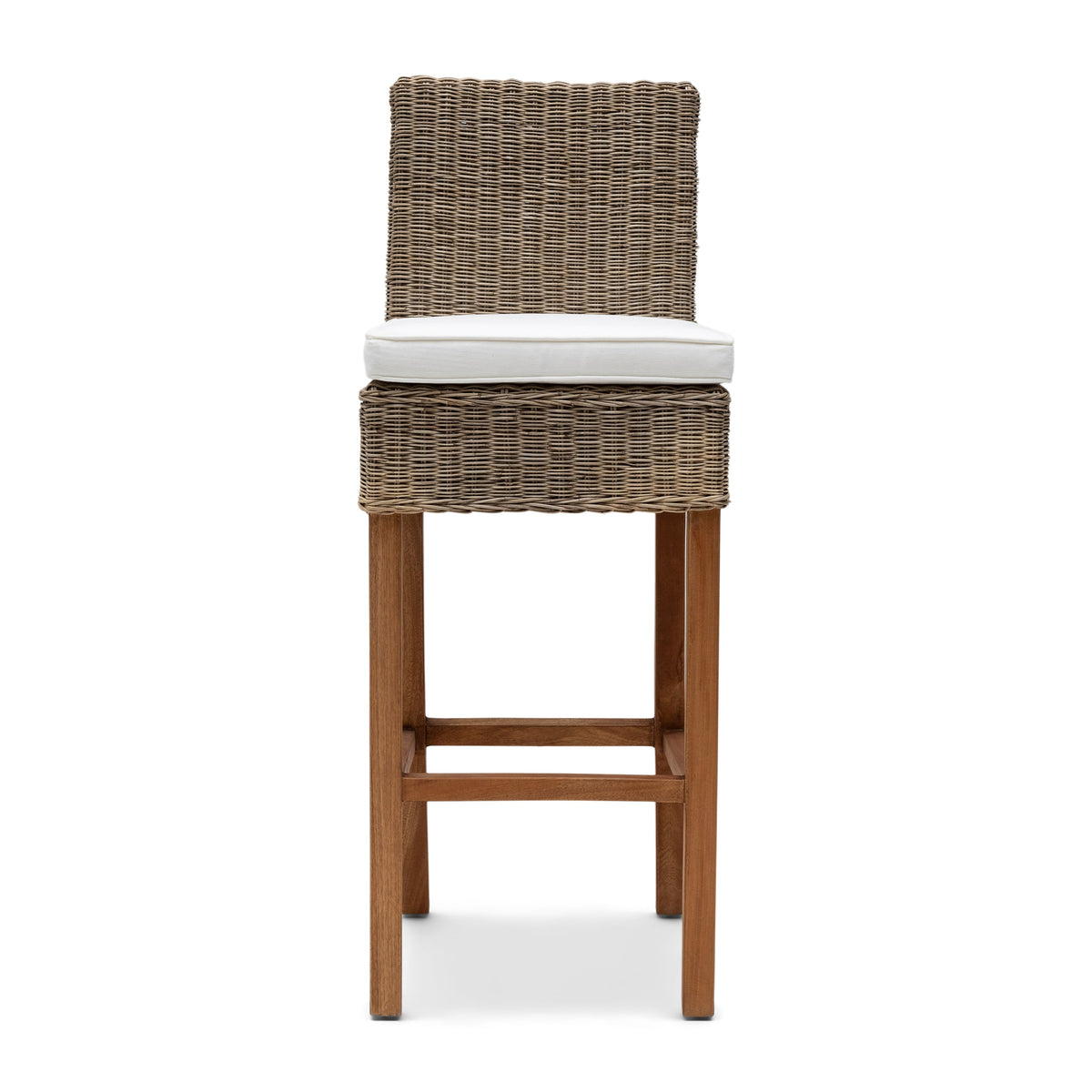 Rustic Rattan Barhocker – 2er Set handgeflochtener Barhocker im natürlichen Look