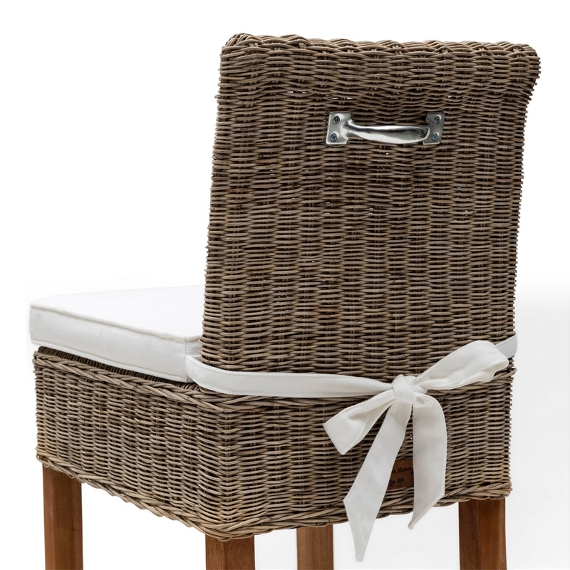 Rustic Rattan Barhocker, 2er Set