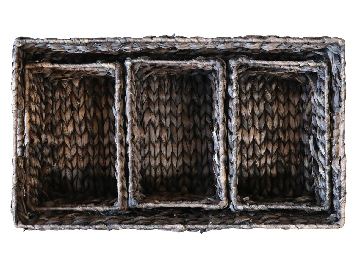Korbset aus Wasserhyazinthe 4 Stück,  H23/L54/W31 cm