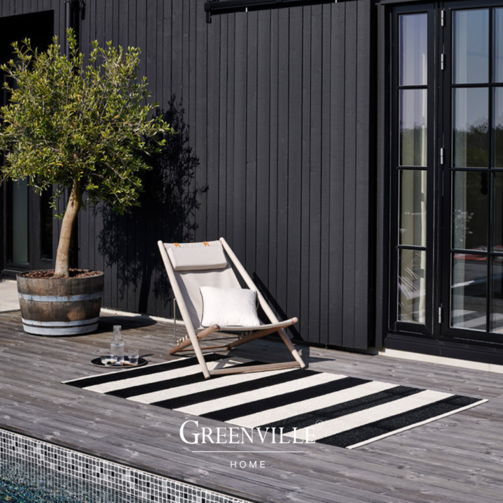 In- & Outdoor Teppich Black Vanilla – Eleganter Streifenteppich mit hochwertiger Verarbeitung