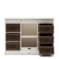 Sideboard mit Rattankörben