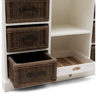 Sideboard mit Rattankörben