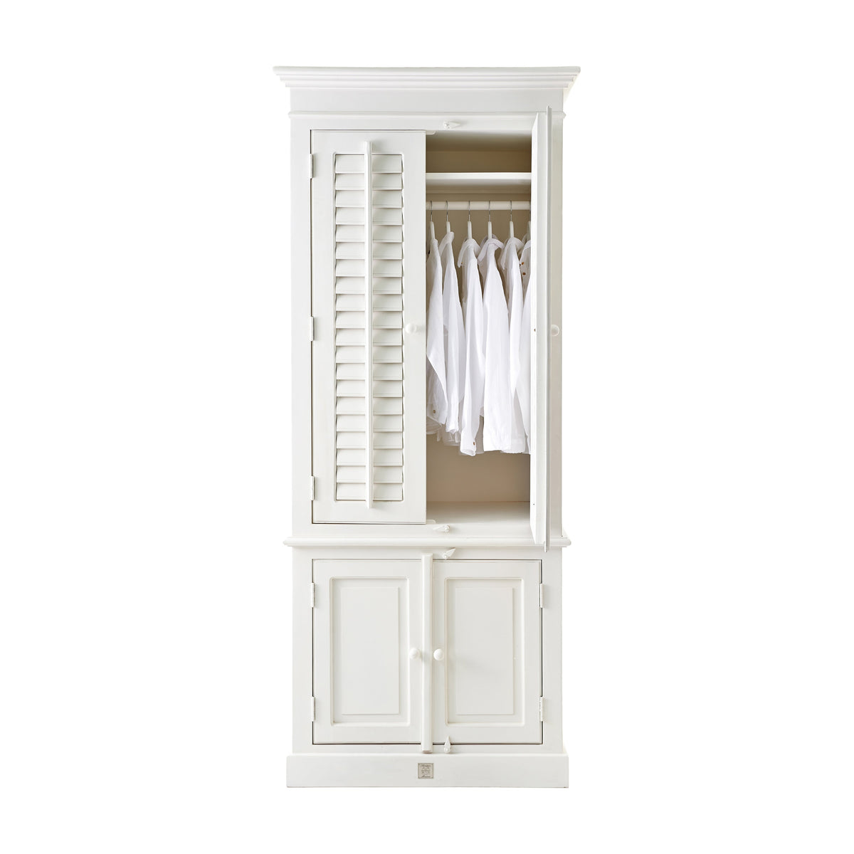 New Orleans Schrank – Großzügiger Stauraum & klassischer Lamellentüren-Look