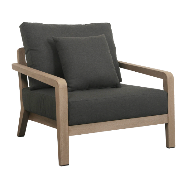COPENHAGUE Lounge Sessel – Skandinavischer Teakholz-Sessel mit Sunbrella®-Kissen