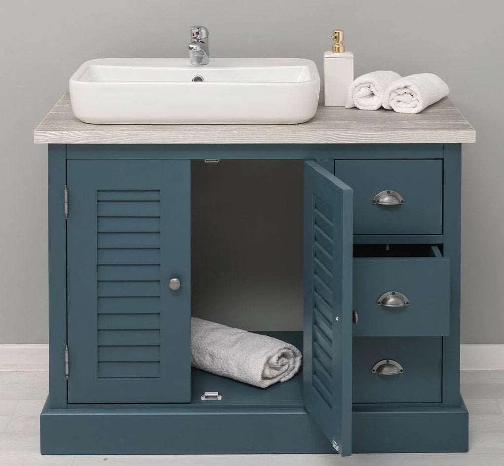 Waschbeckenunterschrank Provence aus Massivholz – Landhaus Waschtisch mit zeitlosem Charme