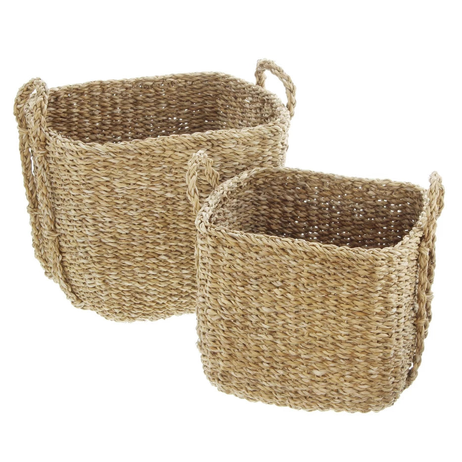 CENBOSS Gewebter Aufbewahrungskorb Aus Seegras (mittelgroß) – 30,5x20,3x14,2 Cm, Nachhaltig, Für Zuhause