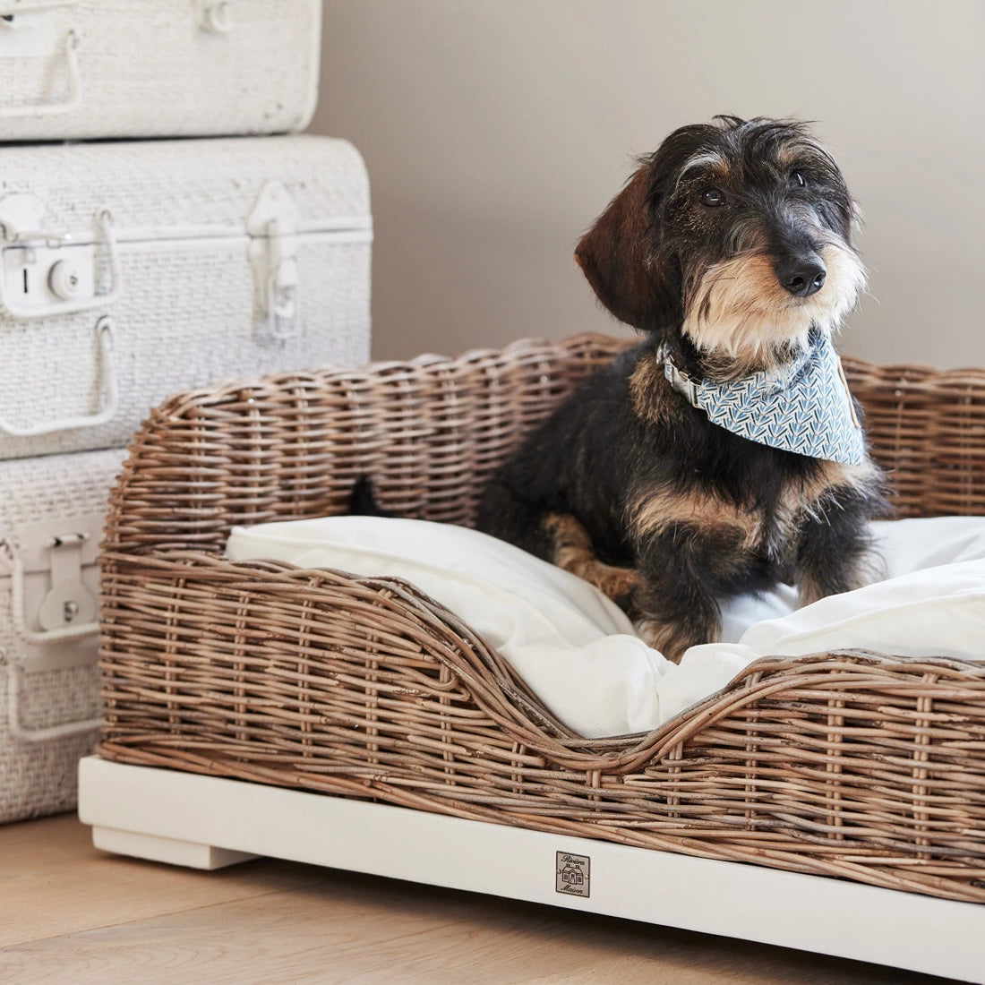 Hundebett aus Rattan