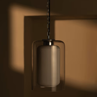 Corston Windsor hängende Medium-Deckenleuchte Opalglas - Poliertes Nickel