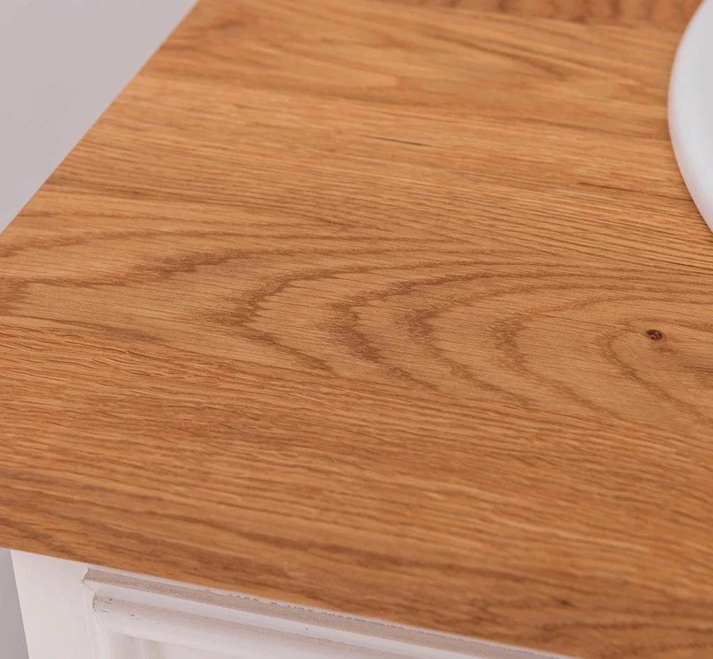 Waschbeckenunterschrank aus Massivholz mit Pinienplatte – Waschtisch aus Holz