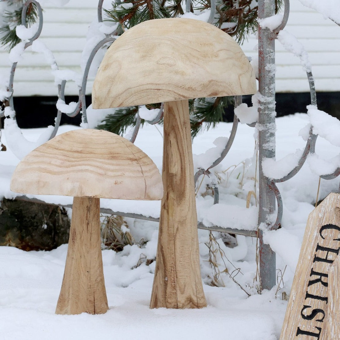 Pilz handgefertigt aus Holz groß 60cm