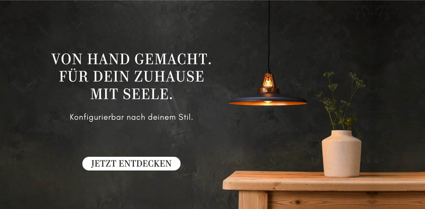 Handgefertigte Leuchten Banner