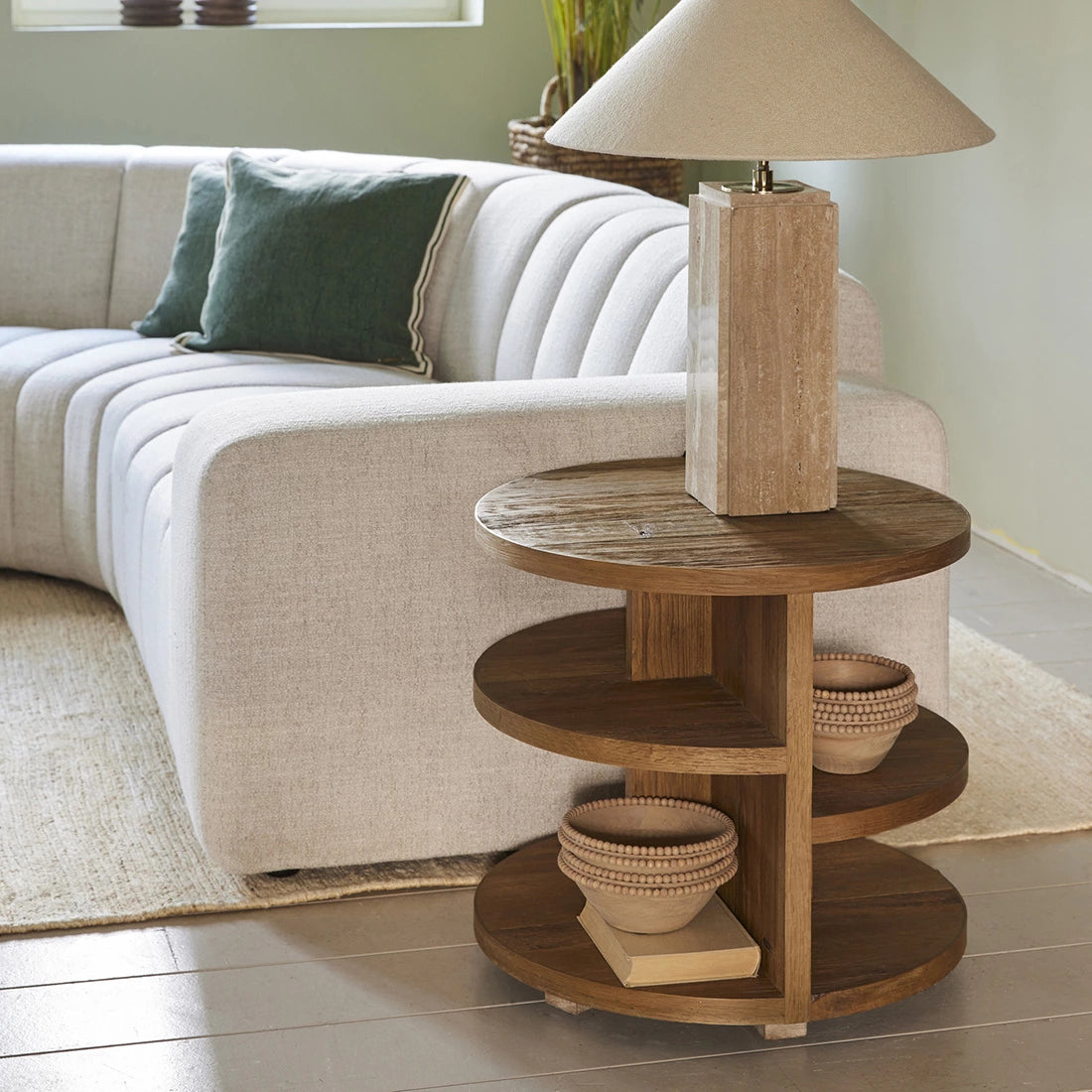 Didrik Beistelltisch 60 cm – Kompakter Holz-Metall Tisch für Wohnzimmer & Sofa-Ecke