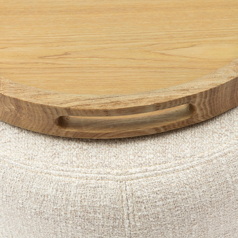 Beistelltisch / Hocker mit Holztablett