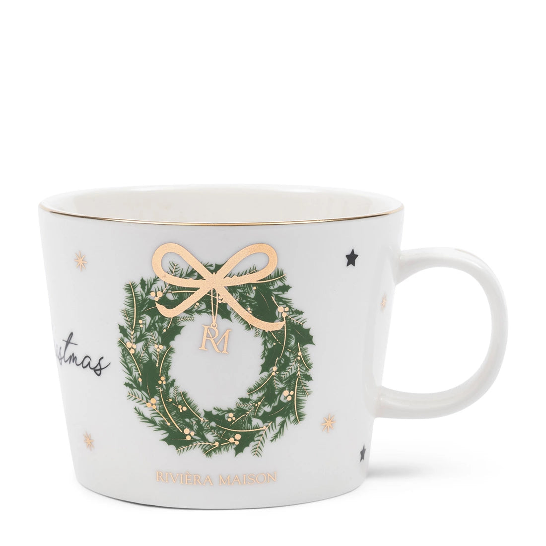 Weihnachts - Tasse mit Goldrand