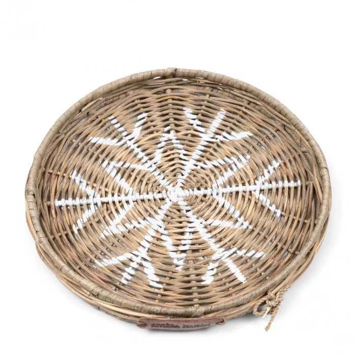 Snowflake Tablett aus Rattan, H: 2,4 cm x Ø: 22 cm