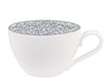 Tasse mit Muster Grau, H8/D15 cm , im Set 8 Stück