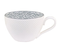 Tasse mit Muster Grau, H8/D15 cm , im Set 8 Stück