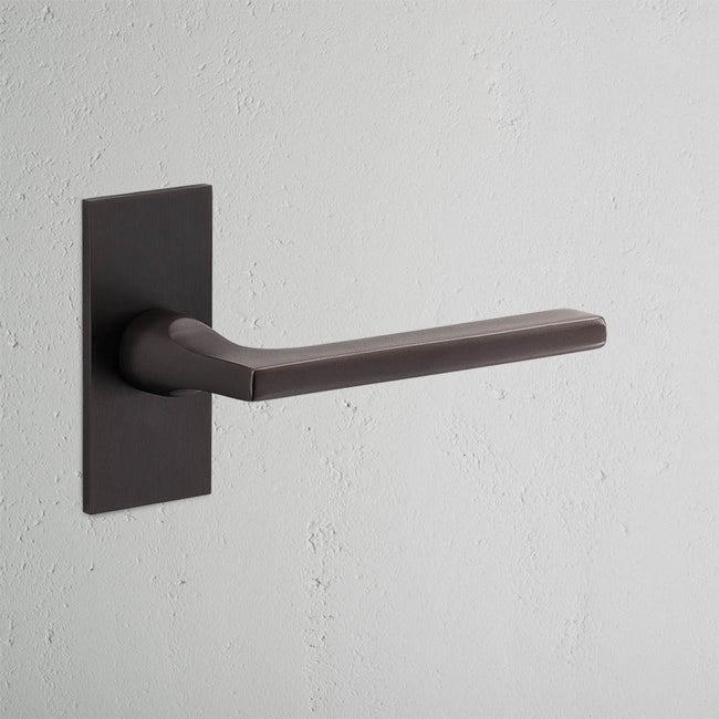 Corston Clayton gefederter Türgriff mit Kurzschild – Bronze