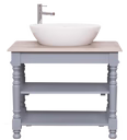 Waschbeckenschrank aus Massivholz – Waschtisch mit gedrechselten Beinen