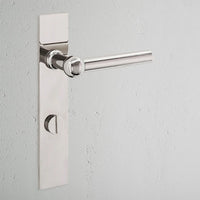 Corston Harper Langschildgarnitur mit gefedertem Türgriff und Drehknopf – Poliertes Nickel