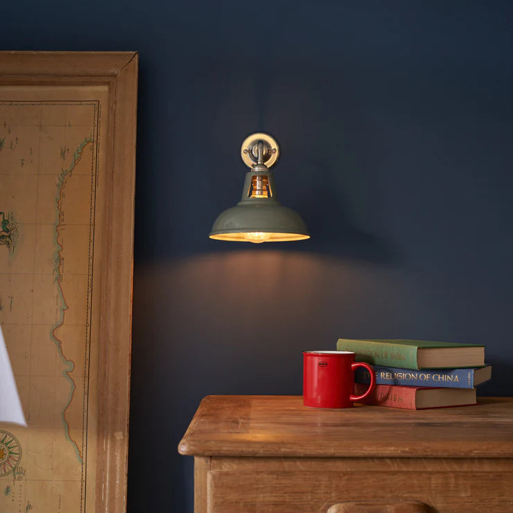 Factory Wall Light - Olive Grey
