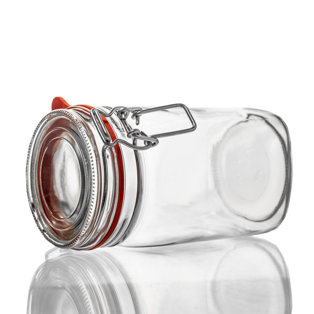 Drahtbügel-Vorratsglas mit Deckel und Dichtung , in verschiedenen Größen, 3-teiliges Set