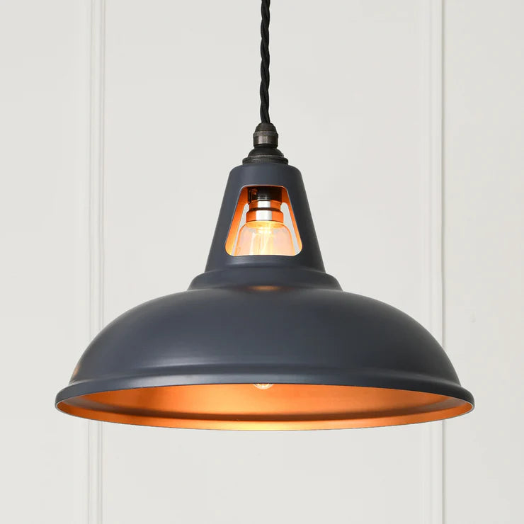 Fusion Matt Dark Grey & Copper – Zeitlose Pendelleuchte mit Kupfer-Innenseite
