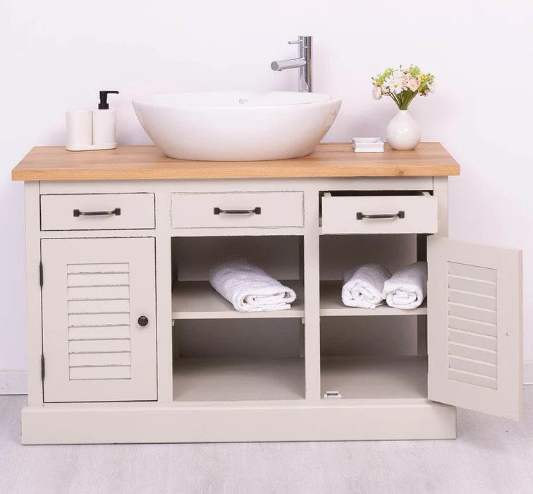 Waschbeckenunterschrank aus Massivholz – Moderner Waschtisch mit natürlicher Eleganz
