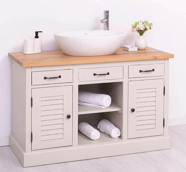 Waschbeckenunterschrank aus Massivholz – Moderner Waschtisch mit natürlicher Eleganz