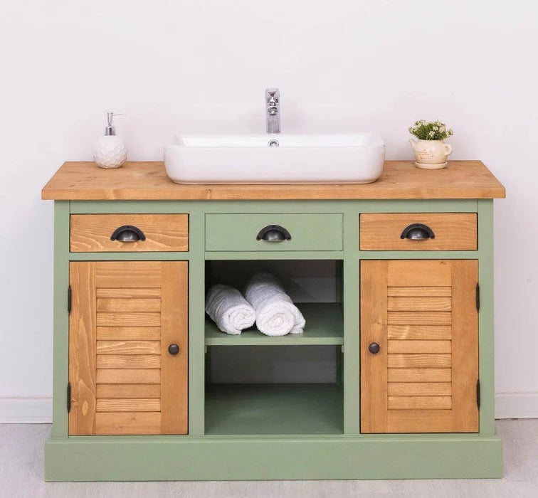 Waschbeckenunterschrank aus Massivholz – Moderner Waschtisch mit natürlicher Eleganz