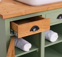 Waschbeckenunterschrank aus Massivholz – Moderner Waschtisch mit natürlicher Eleganz