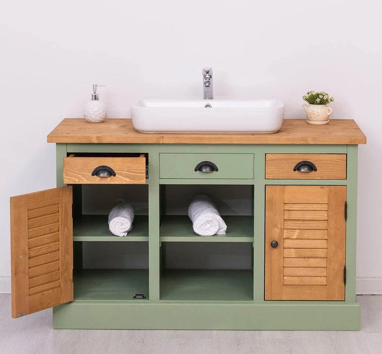 Waschbeckenunterschrank aus Massivholz – Moderner Waschtisch mit natürlicher Eleganz