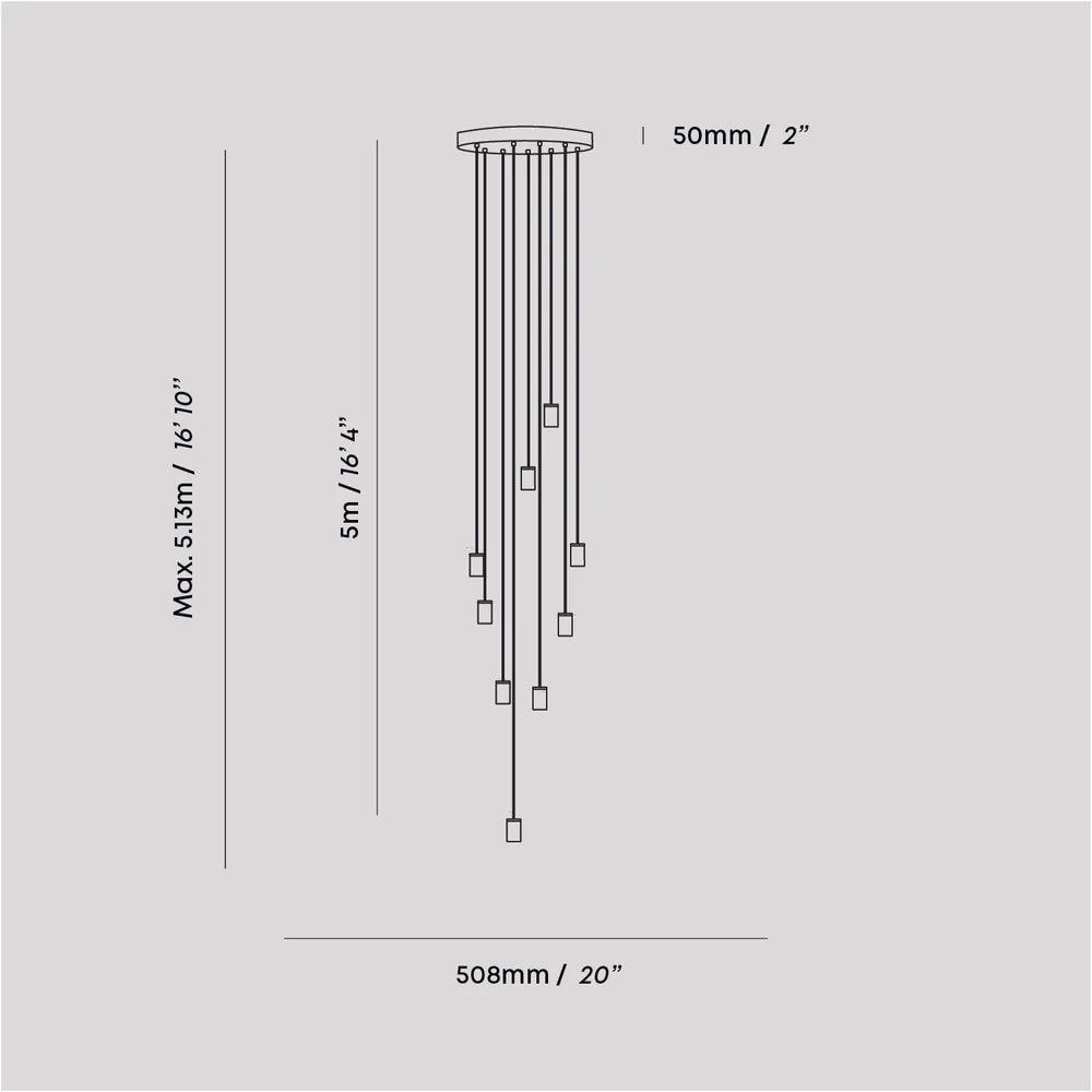 Pendelleuchte Nine in Graphit